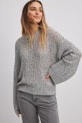 NA-KD Oversized løst strikket genser - Grey
