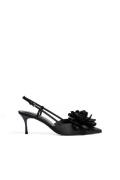 NA-KD Pumps med slingback og blomsterdetaljer - Black