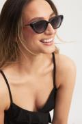 NA-KD Metal Detailed Cateye Sunglasses - Black