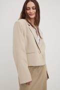 NA-KD Kort romslig blazer med splittdetaljer - Beige