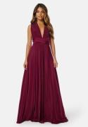 Goddiva Multi Tie Maxi Dress Berry L (UK14)