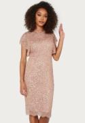 AngelEye Scallop Sequin Midi Dress Rose Gold XS (UK8)