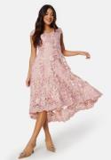 Goddiva Embroidered Lace Dress Blush M (UK12)