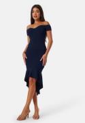 John Zack Off Shoulder High Dress Navy XS (UK8)