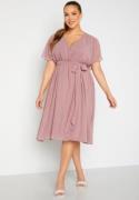 Goddiva Curve Flutter Sleeve Chiffon Midi Dress Lavender 52 (UK24)