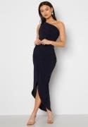 John Zack One Shoulder Rouch Dress Navy XS (UK8)