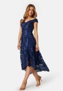 Goddiva Embroidered Lace Dress Navy XL (UK16)