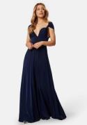 Goddiva Multi Tie Maxi Dress Navy XS (UK8)