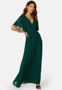 Bubbleroom Occasion Butterfly Sleeve Chiffon Gown Dark green 46