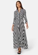 YAS Yassavanna Long Shirt Dress Black Stripe:W WHITE M