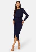 John Zack Balloon Sleeve Rouch Dress Navy XXS (UK6)