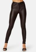 BUBBLEROOM High Waist Slim Coated Jeans  Dark brown 34