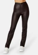 BUBBLEROOM Alicia coated straight leg trousers Dark brown 38