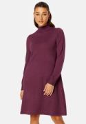 Pieces Jalina LS T-Neck Knit Dress Grape Wine S