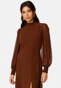 FOREVER NEW Sasha High Neck Midi Dress Rich Cinnamon 40