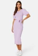 BUBBLEROOM Linnelle knitted puff sleeve dress Lilac L