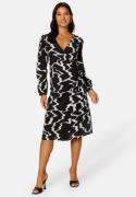 Object Collectors Item Vanja L/S Wrap Dress Black Detail:Sandshe 34