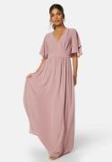 Bubbleroom Occasion Butterfly Sleeve Chiffon Gown Dusty pink 40