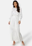 Bubbleroom Occasion Klara Satin Maxi  Dress White L