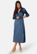 Bubbleroom Occasion Rae Satin Dress Dusty blue XL