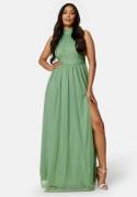 Goddiva Tie Neck Maxi Dress With Split Dusty Sage XL (UK16)