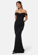 Goddiva Off Shoulder Maxi Dress Black M (UK12)