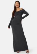 BUBBLEROOM Off Shoulder Maxi Dress Dark grey XS