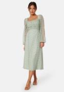 Bubbleroom Occasion Ruched LS Midi Dress  Aqua 42