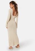 BUBBLEROOM Ayra Fine Knitted Maxi Dress Light beige S