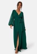 Goddiva Long Sleeve Chiffon Dress Green XXL (UK18)