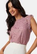 Pieces Pcolline SL Lace Top Woodrose XS