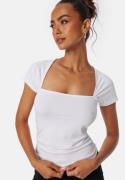 BUBBLEROOM Square Neck Short Sleeve Top White L