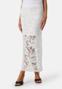 BUBBLEROOM Midi Lace Skirt White 46