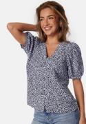 Object Collectors Item Objjacira V-Neck Top Blue/Patterned 36