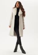 Chiara Forthi Fur Collar Wool Blend Coat Light beige XS