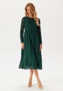 Bubbleroom Occasion Lace Long Sleeve Midi Dress Dark green 36