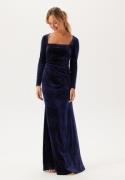 Goddiva Square Neck Velvet Maxi Dress Navy XS (UK8)