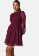 BUBBLEROOM Smock L/S Dress  Wine-red XL