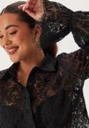 Happy Holly Buttoned Lace Shirt Black 32/34