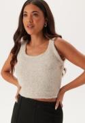 Pieces Pcruno Sl O-neck Crop Knit Top Dove XS