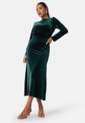 Bubbleroom Occasion Bow Velvet Midi Dress Dark green S