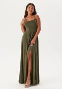 Bubbleroom Occasion Waterfall Soft Gown Khaki green S