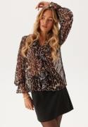 BUBBLEROOM Flounce Blouse Leopard M