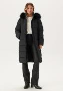 Happy Holly Hooded Padded Long Jacket Black 44/46