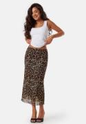 BUBBLEROOM Mesh Midi Skirt Leopard XL