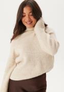 VILA Vilory High Neck L/S KNIT TOP  Eggnog Pattern:natural Melang XL