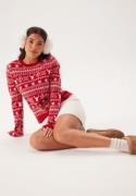 ONLY Onlxmas Winter Ls O-neck  Chili Pepper/Cloud Dancer L