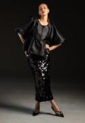 Bubbleroom Occasion Sequin Ankle Skirt Black 42