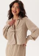 BUBBLEROOM Structured Tie Blouse Nougat S