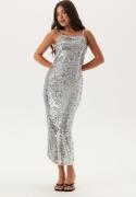 BUBBLEROOM Sequin Strap Dress Silver XS